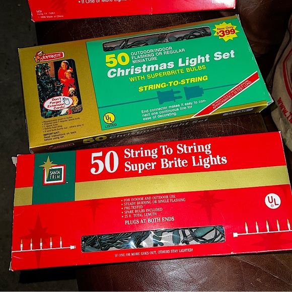 Vintage String Christmas Lights Indoor/ Outdoor 3 Separate Boxes Clear - Picture 2 of 12
